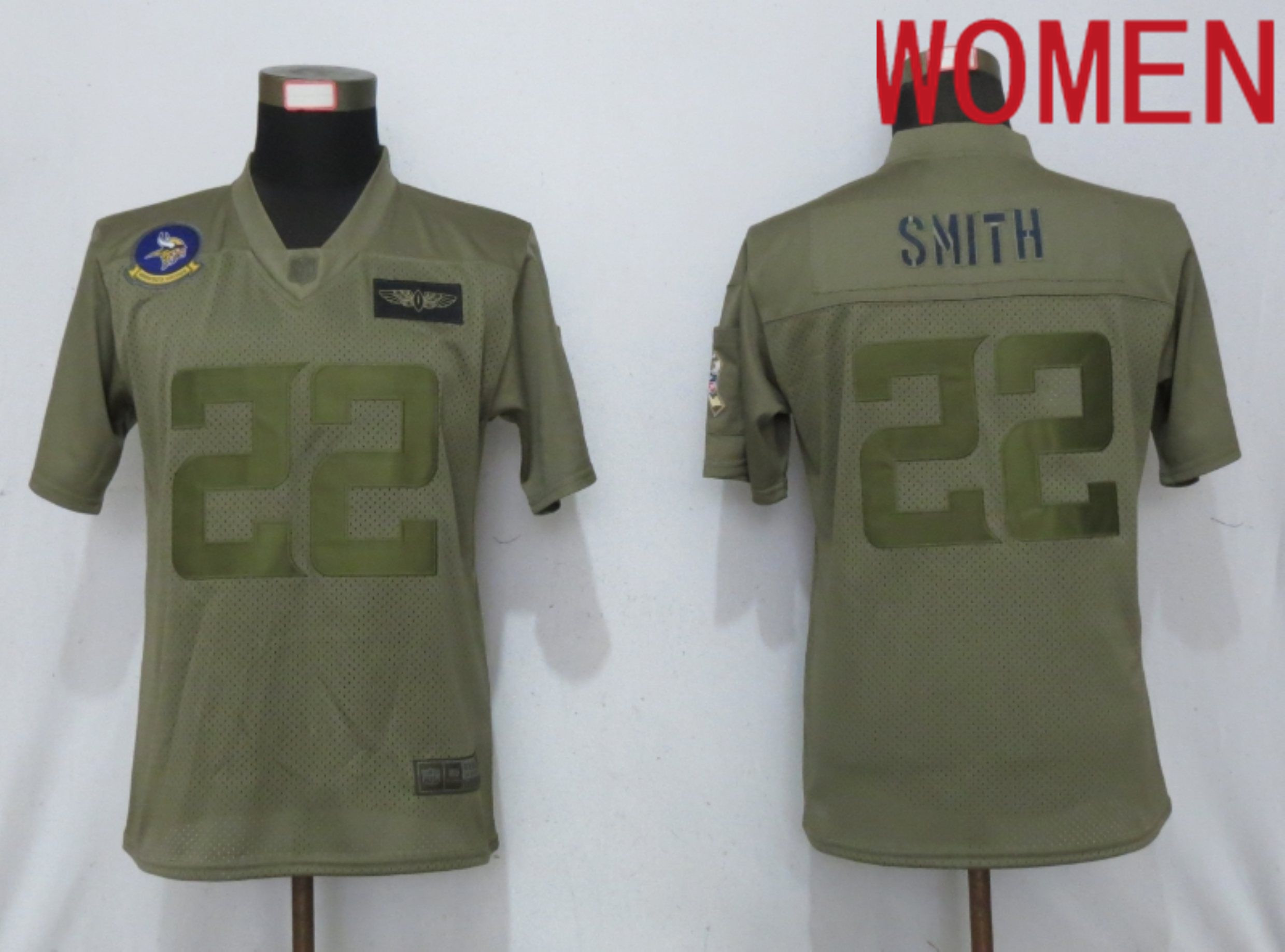 Women Minnesota Vikings #22 Smith Nike Camo 2020 Salute to Service Elite Playe NFL Jersey->pittsburgh steelers->NFL Jersey